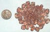 50 9x6mm Pink Golden Lustre Ridged Oval Nuggets 